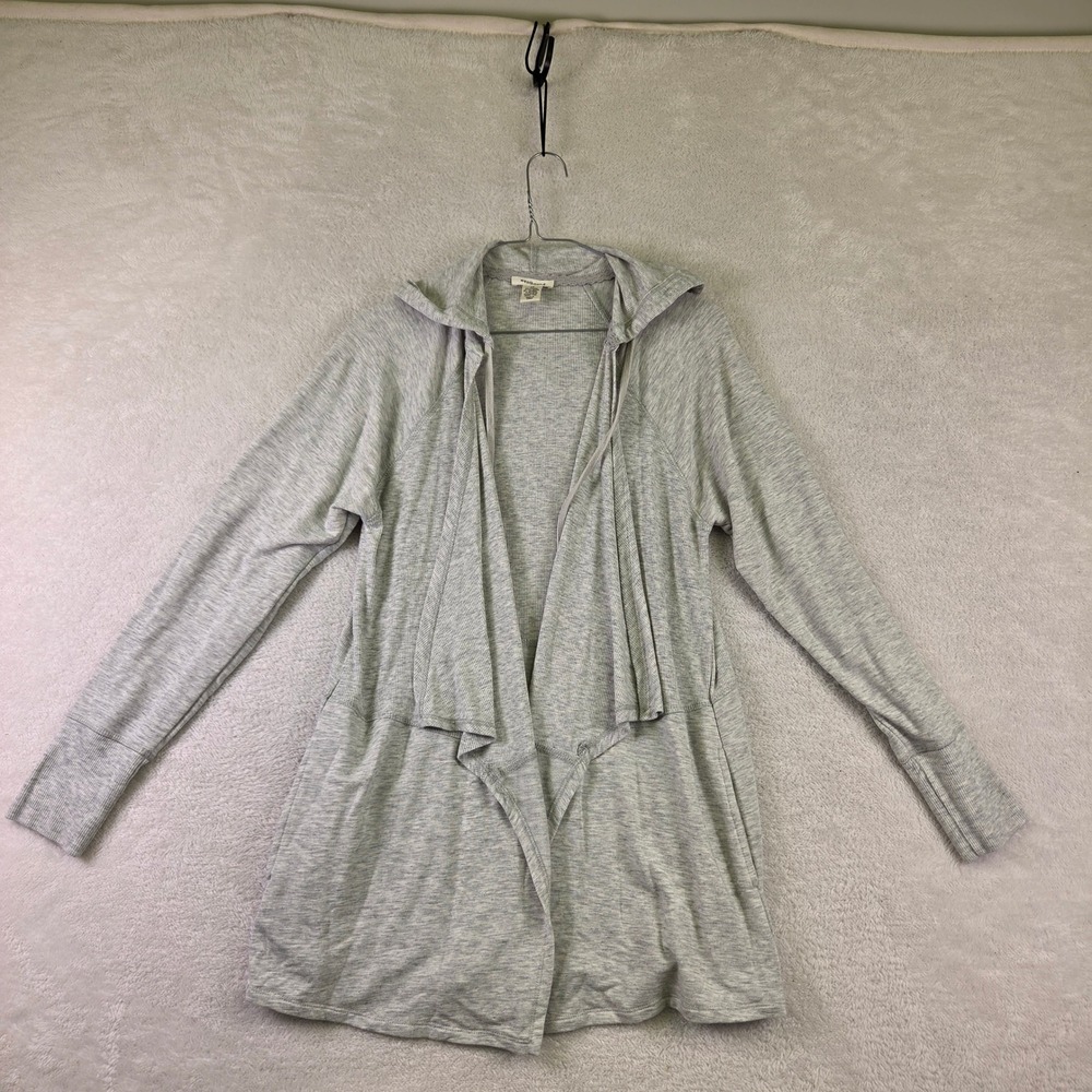 Mens Heather Gray Fleece Pullover Hoodie Sweatshirt Solid Athletic Casual